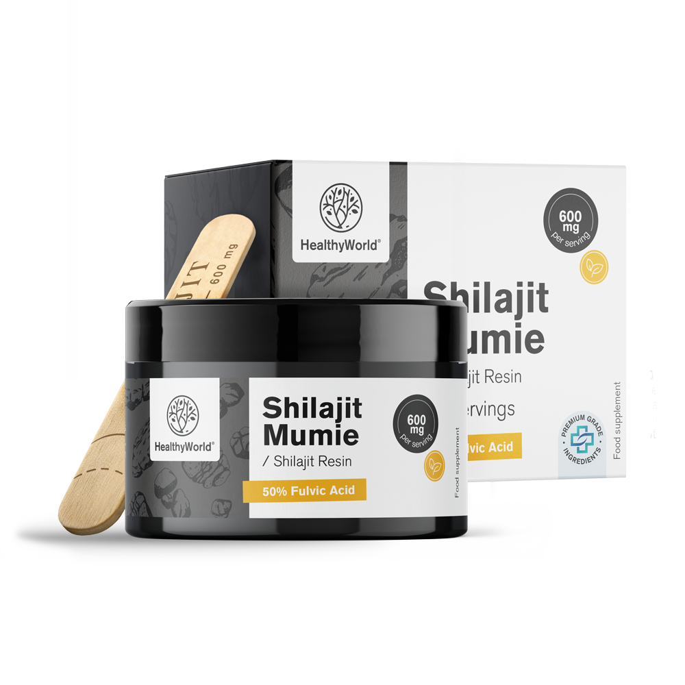 Shilajit Mumie Rășină HealthyWorld 600mg 50% Acid Fulvic